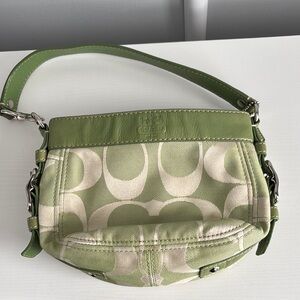 Coach Green and Cream Women's Bag